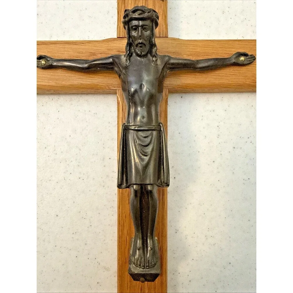 Wooden Wall Crucifix Cross Jesus INRI Religious Catholic Wall Hang